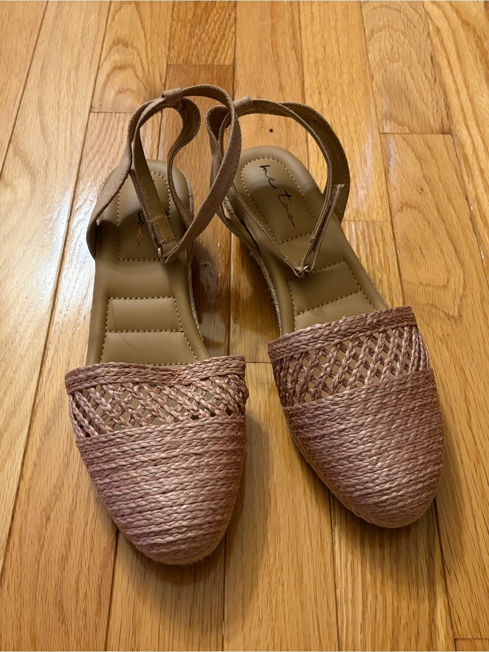 Nordstrom Woven Rose Tan Slingback Flats